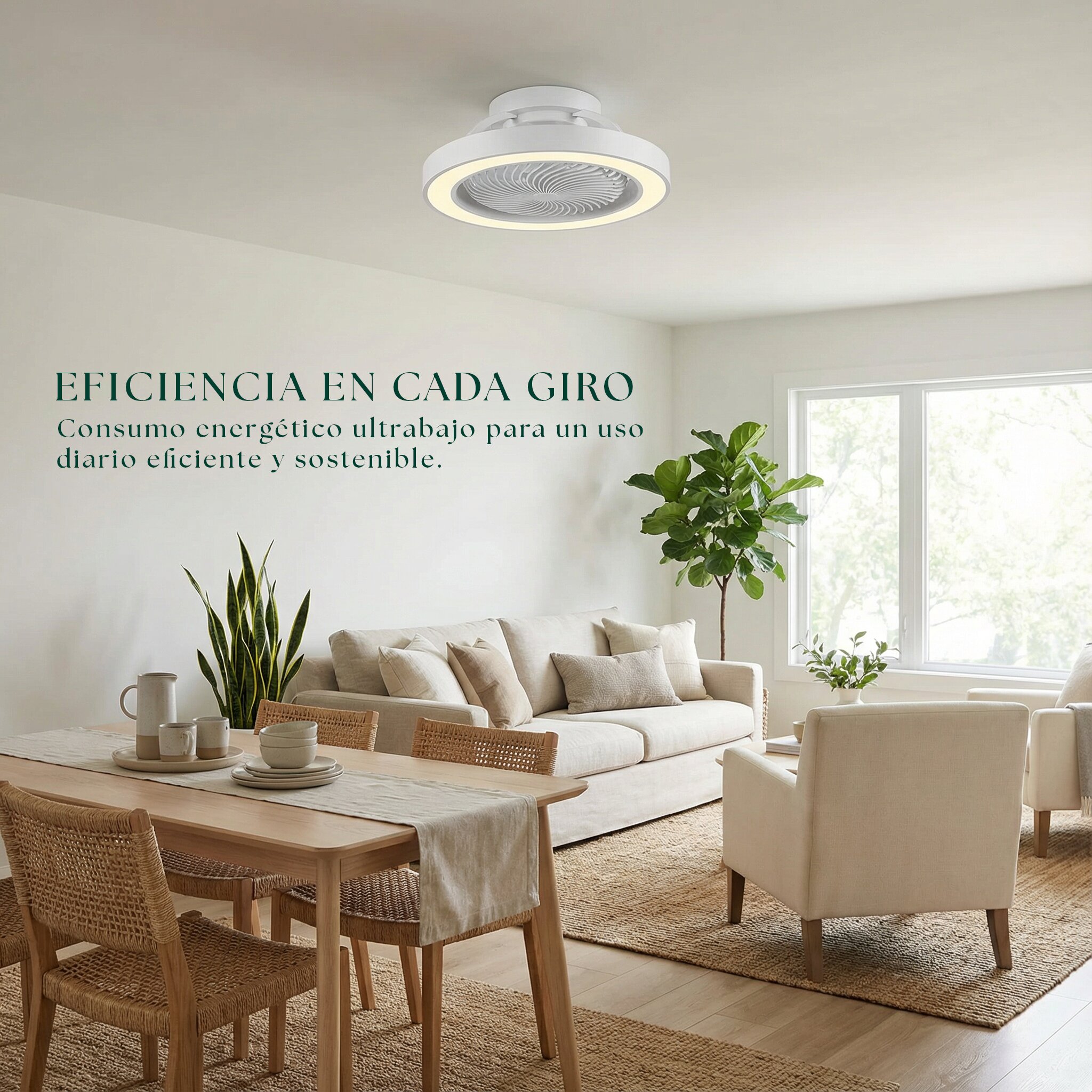 Ventoinha de Teto Giro Blaire com Luz LED CC Branco-4