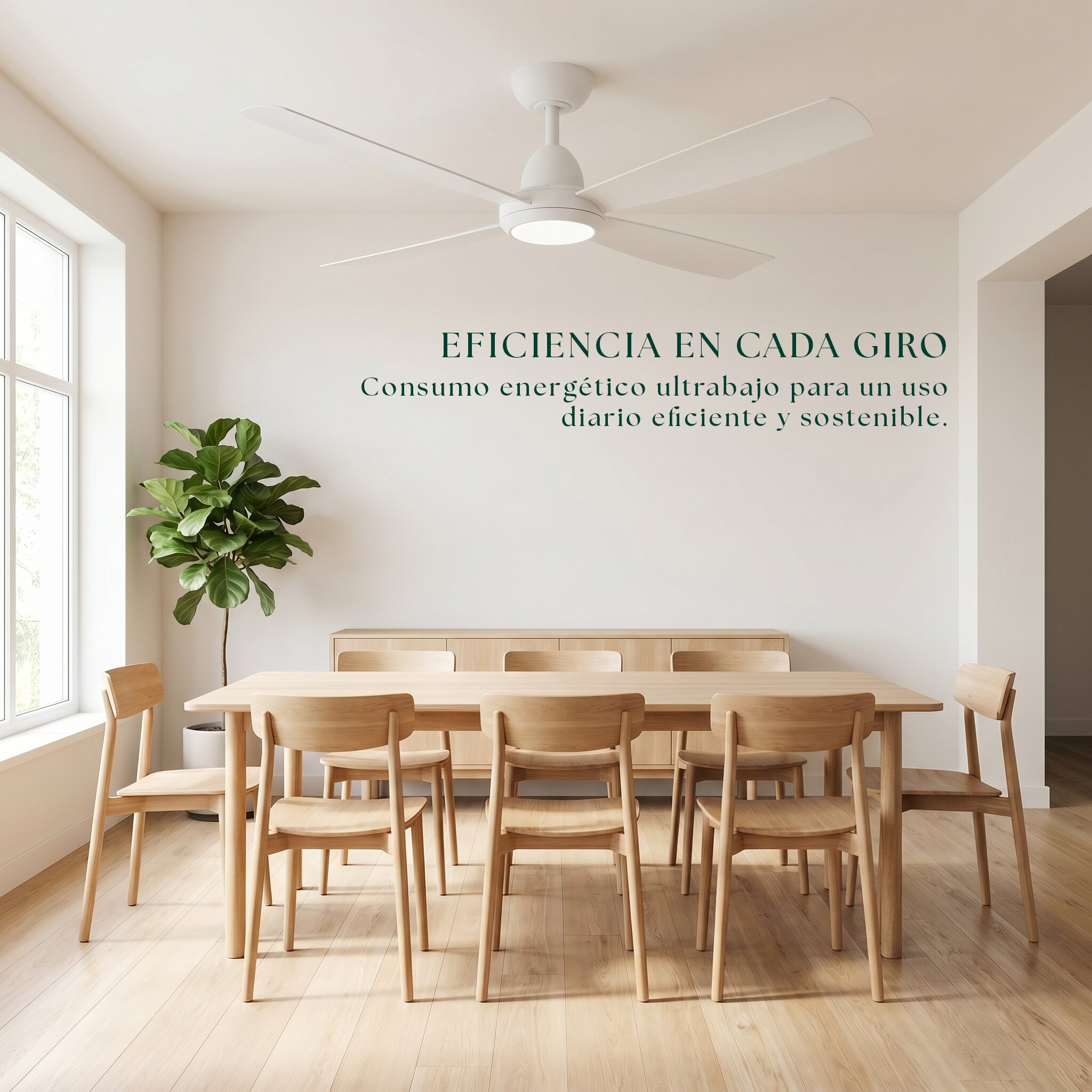 Ventilador de techo Saona con luz LED DC 3