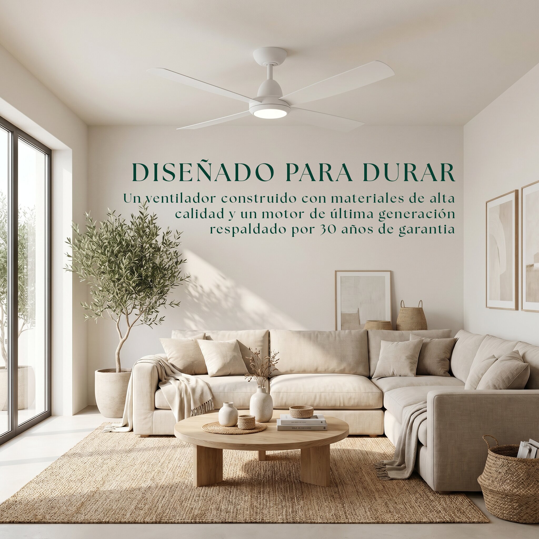Ventilador de techo Saona con luz LED DC 4