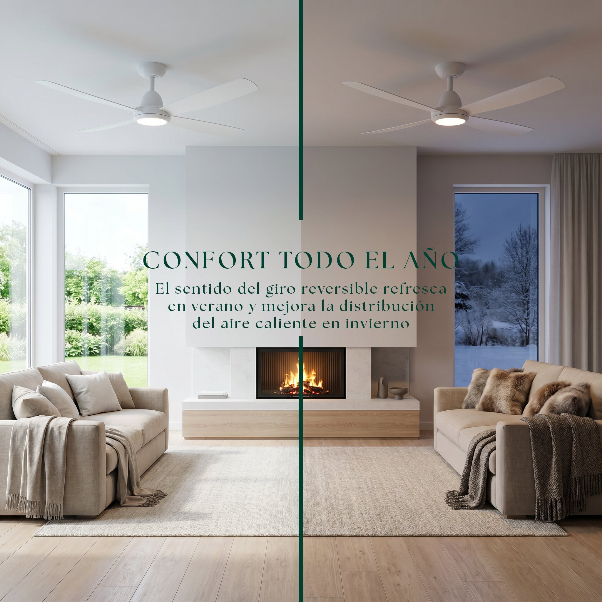 Ventilador de techo Saona con luz LED DC 7