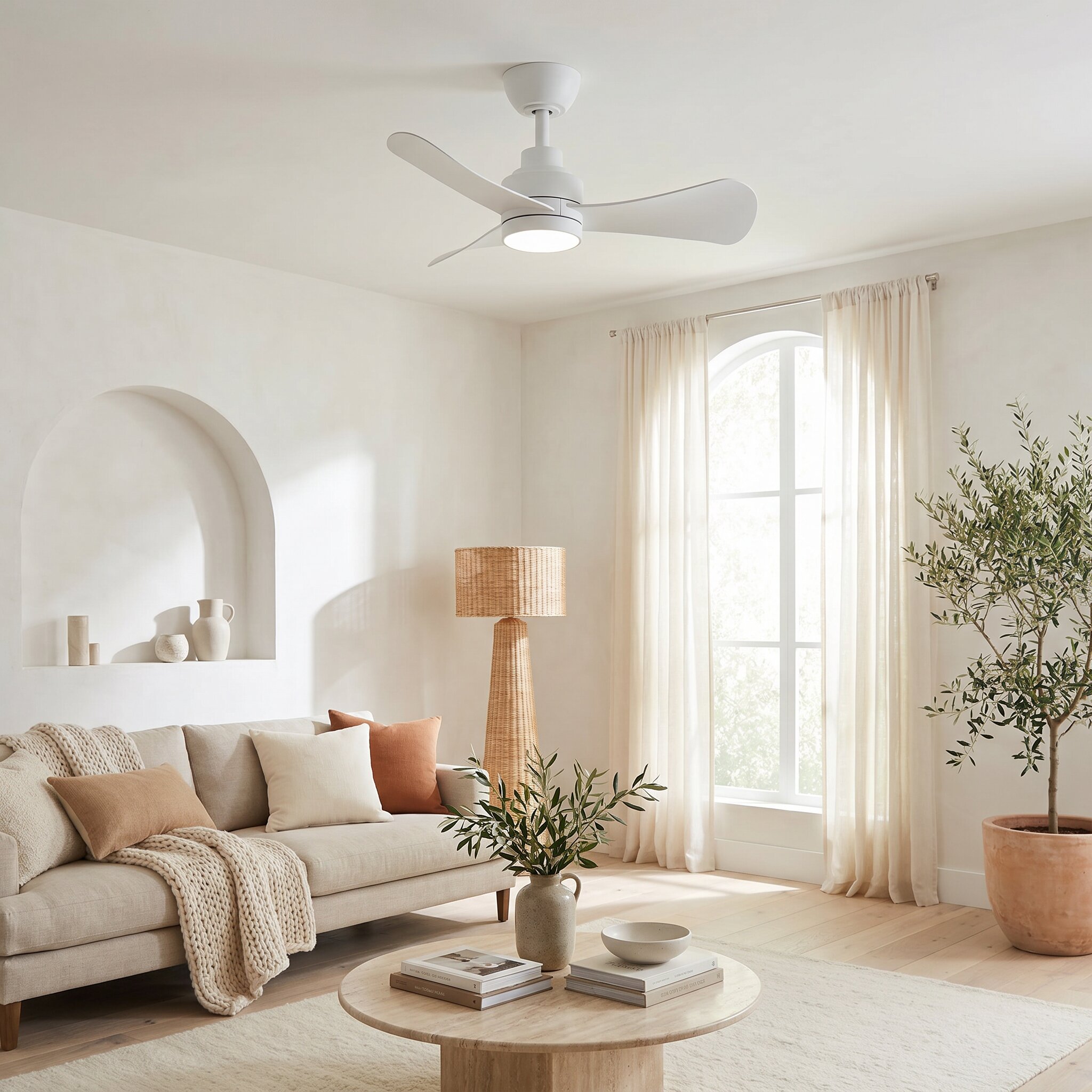 Ventilador de techo Turqueta con luz LED DC Blanco-3