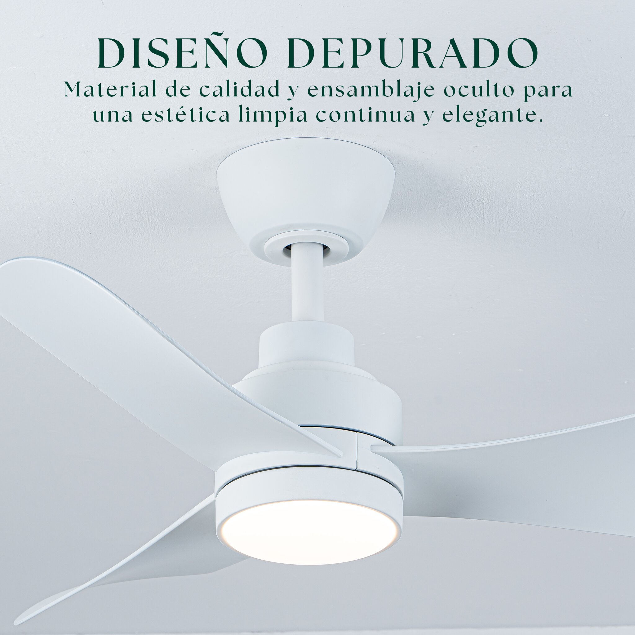 Ventilador de techo Turqueta con luz LED DC Blanco-5