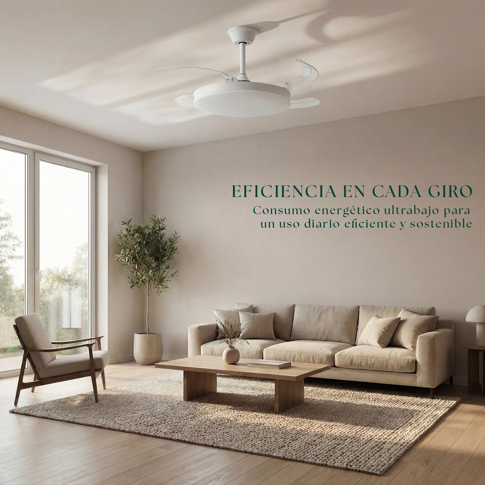 Ventilador de techo Milos con luz LED DC 4