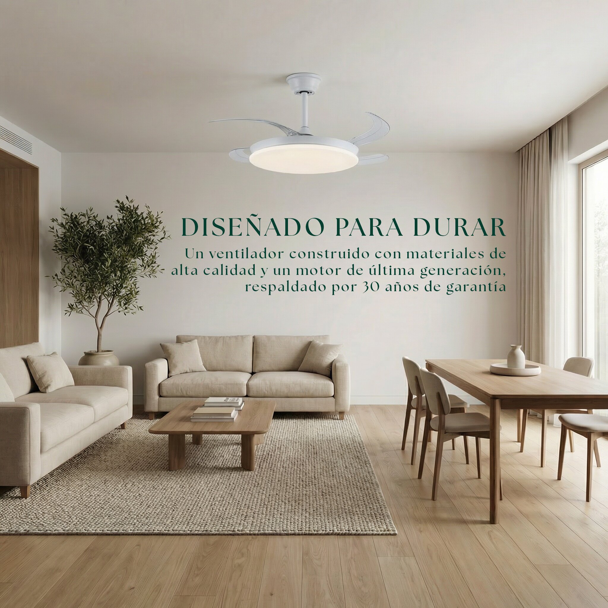 Ventilador de techo Milos con luz LED DC 6