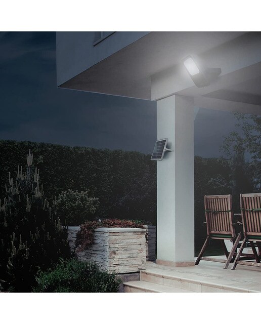 Projetor LED Exterior Solar Programável - 30W - 6500 K Preto-4