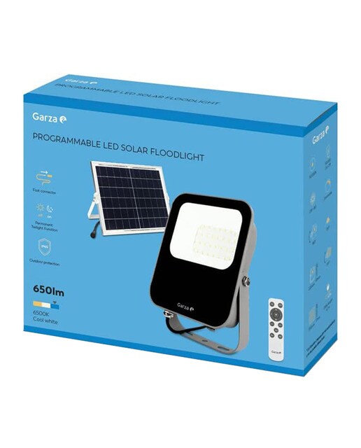 Projetor LED Exterior Solar Programável - 30W - 6500 K Preto-9