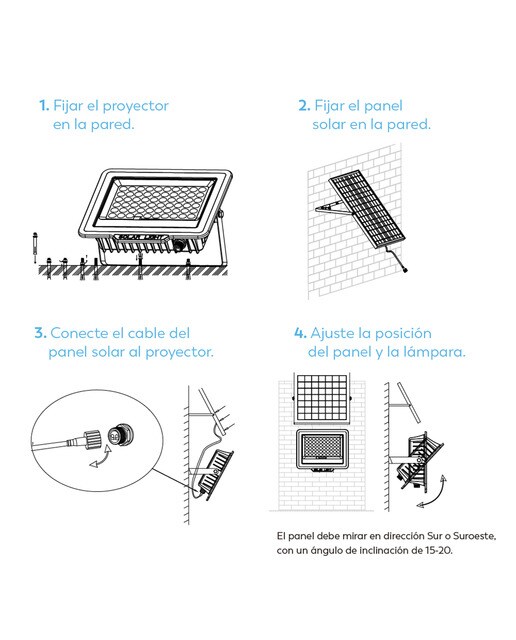 Proyector LED Exterior Abora con Sensor 800 lm 4000K Negro-4