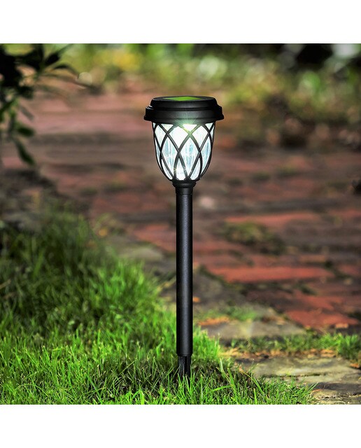 Luz de Jardim Solar LED Rústica Preto-2