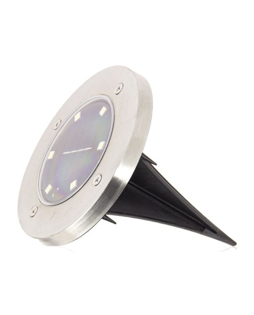 Pack 2 Focos Solares Exterior LED Fijación a Suelo Cromado-2