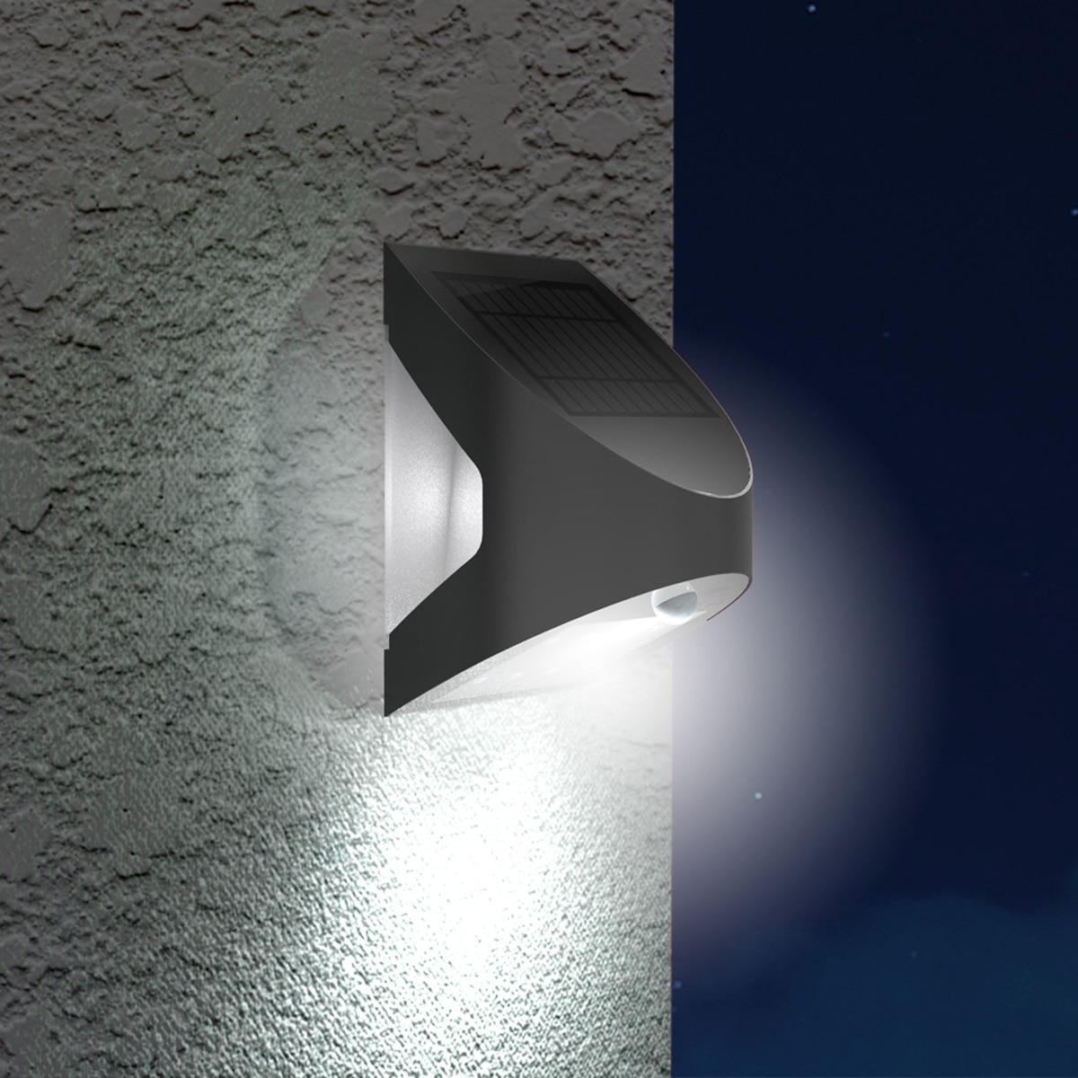 Aplique Solar Exterior LED 350 lm con Sensor Negro-2