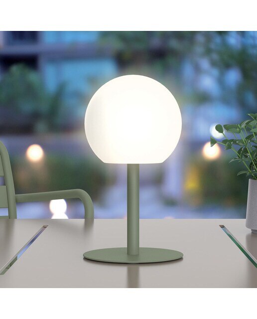 Lámpara Sobremesa Recargable Exterior Redonda 400 lm Verde / Blanco-2
