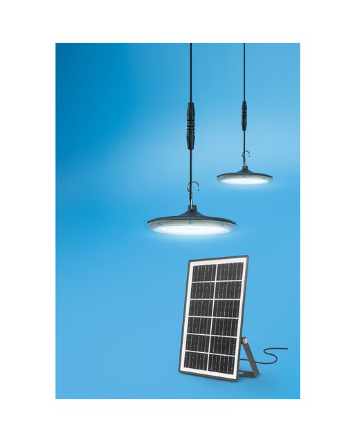 Apliques Solares LED Gloria con Mando + Panel solar 4000K 1.000 lm Garza Negro-3