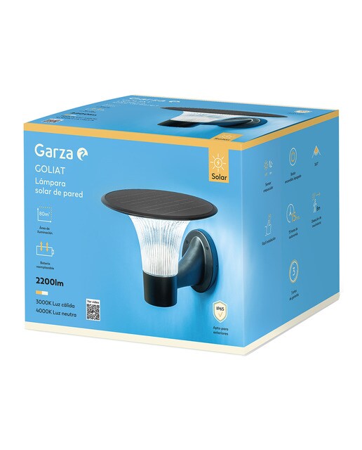 Aplique Solar LED Pared Goliat CCT 3000K-4000K 2.200 lm Negro-3