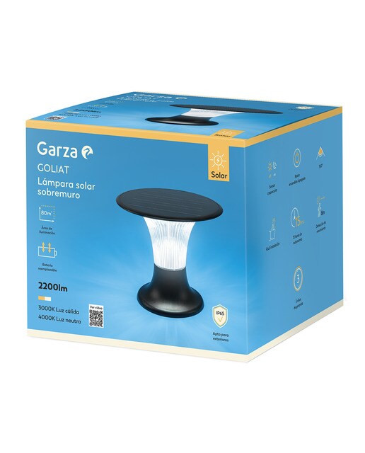 Aplique Solar LED Sobremesa Goliat CCT 3000K-4000K 2.200 lm Negro-6