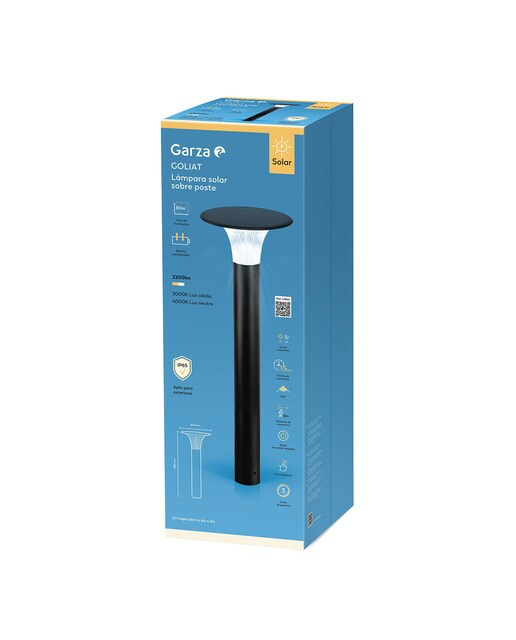 Aplique Solar LED Poste Goliat CCT 3000K-4000K 2.200 lm Negro-3