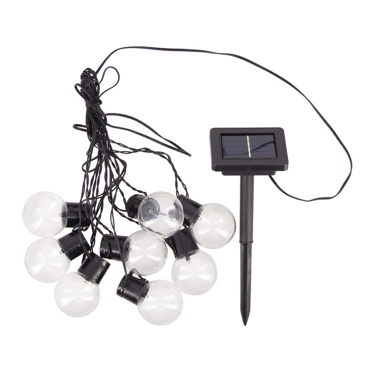 Guirnalda Solar 5 m con 8 Bombillas LED 2700K Negro-1