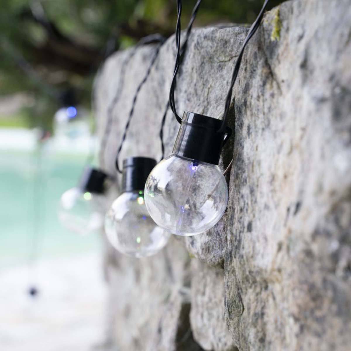 Guirnalda Solar 5 m con 8 Bombillas LED 2700K Negro-6