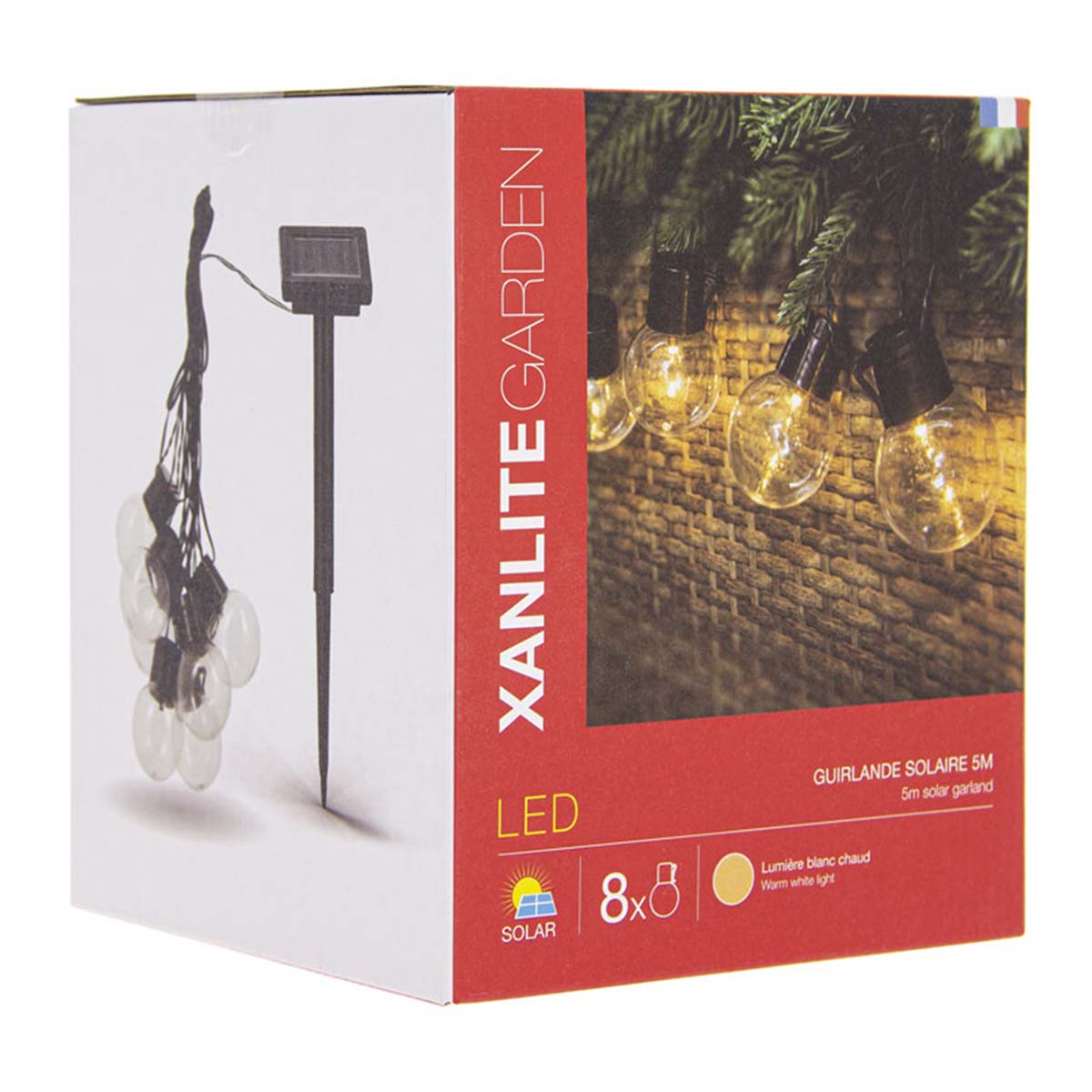 Guirnalda Solar 5 m con 8 Bombillas LED 2700K Negro-9