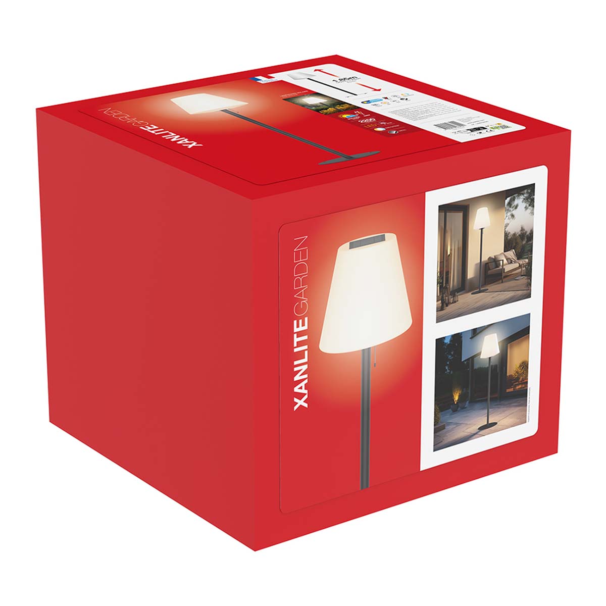 Lámpara de Pie Solar Híbrida CCT 187 cm 600 lm Negro / Blanco-3