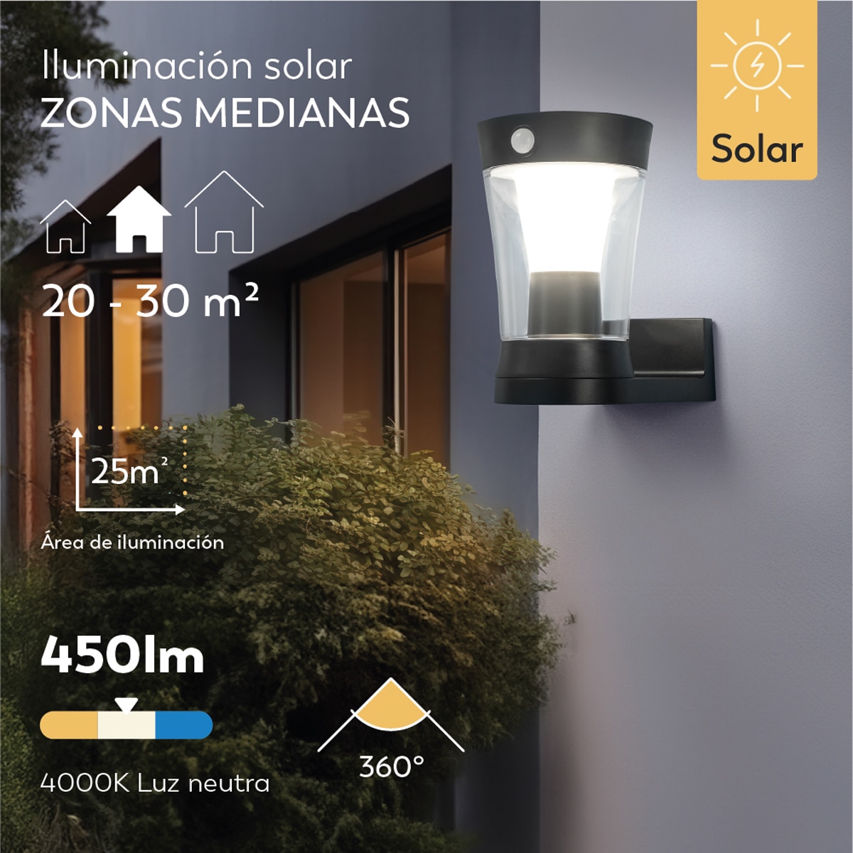 Aplique Solar Hercules 450 Lumen 6