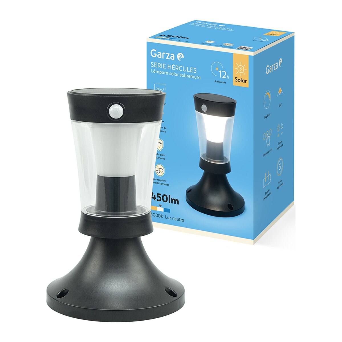 Luminária de Muro Solar Hércules 450 lm 4000 K Preto-3