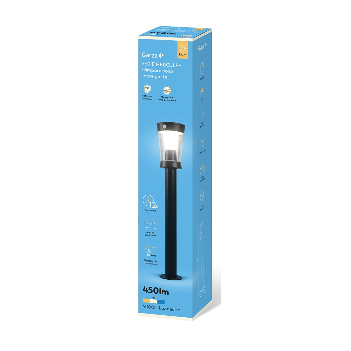 Poste Solar Hércules 450 lm 4000K Negro-5