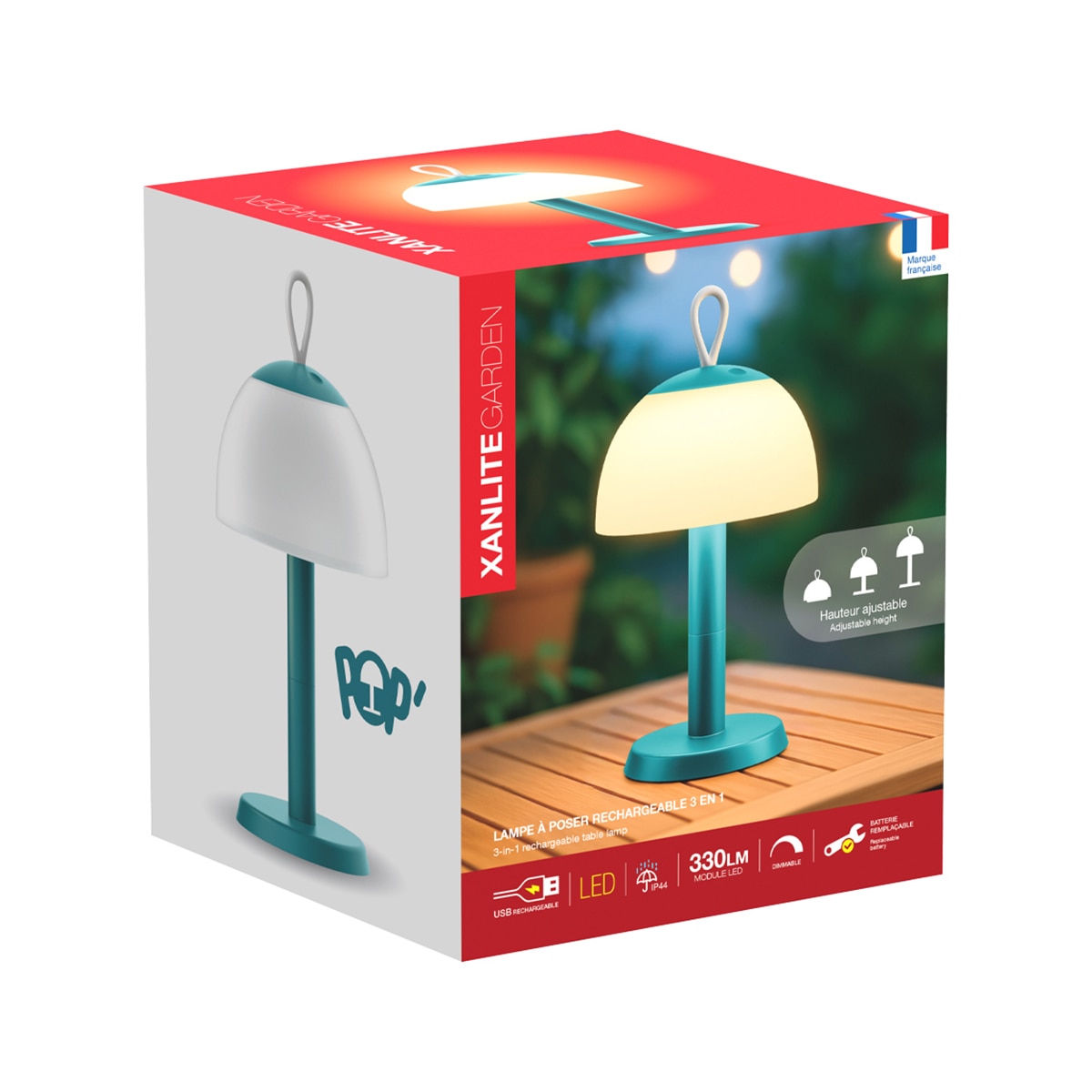 Lámpara mesa LED recargable Xanlite Azul-2