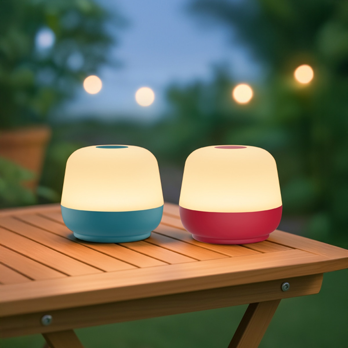 Lámpara de mesa LED portátil compacta Xanlite Azul / Granate-2