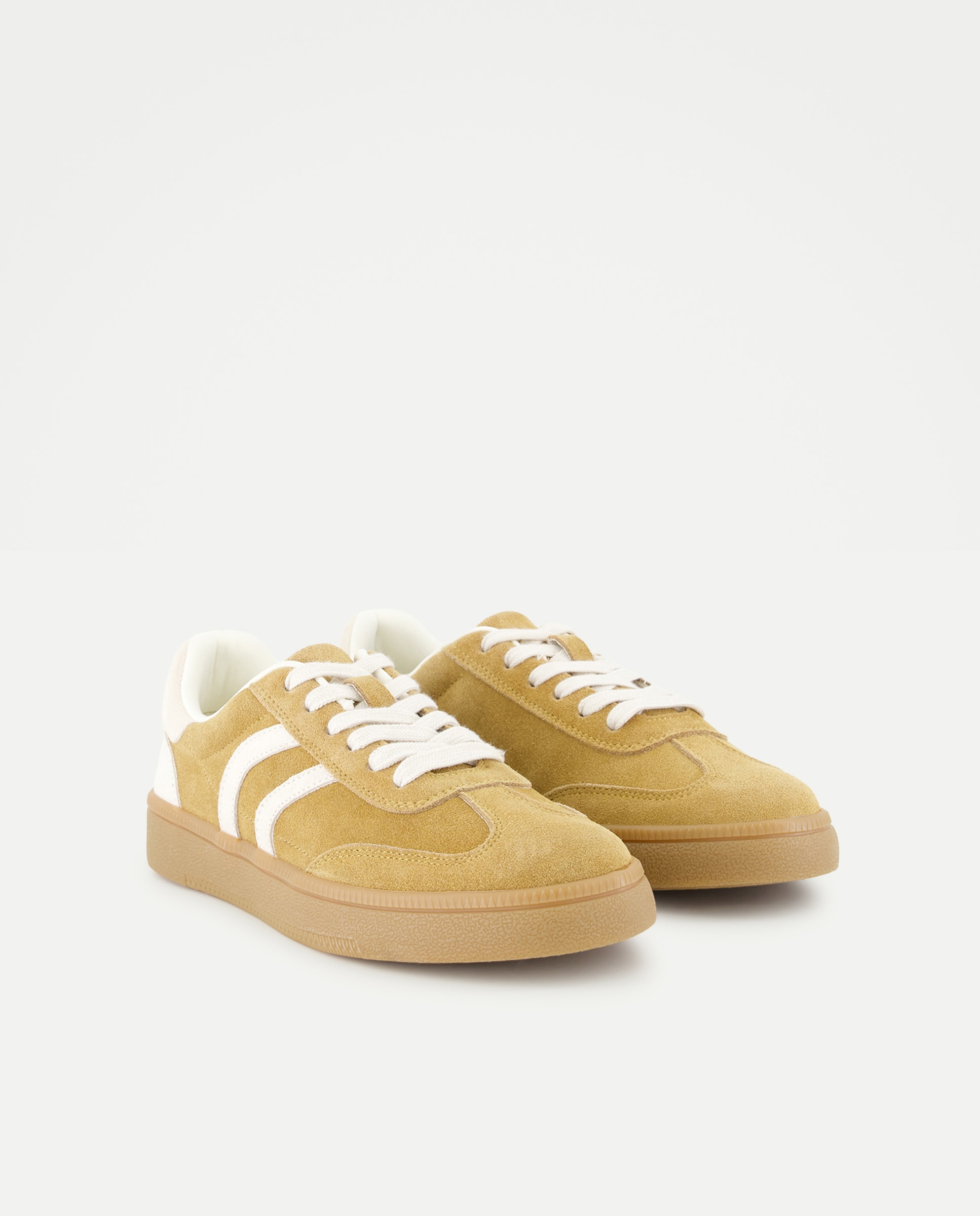 Zapatilla deportiva de mujer de piel Mostaza-2