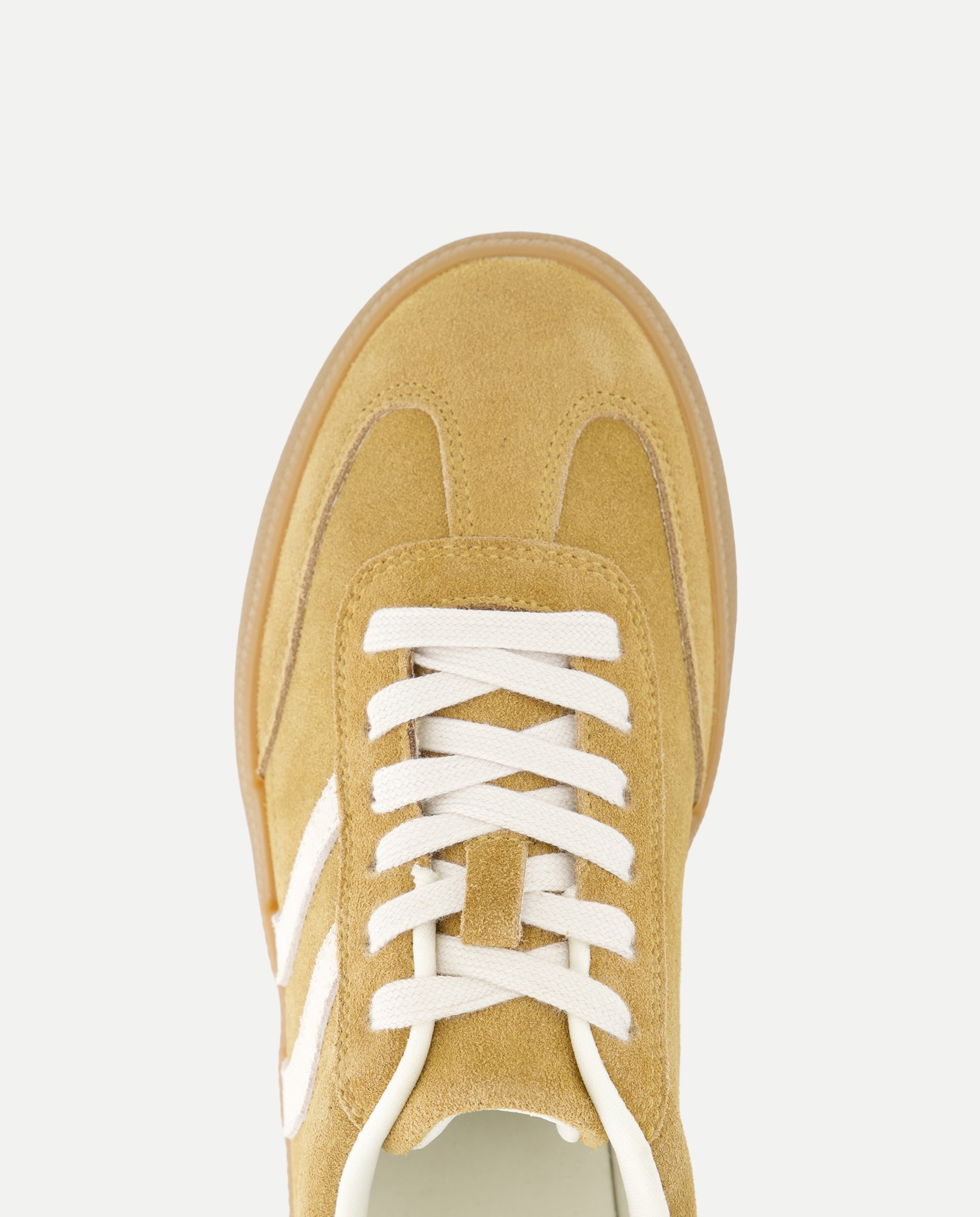 Zapatilla deportiva de mujer de piel Mostaza-4