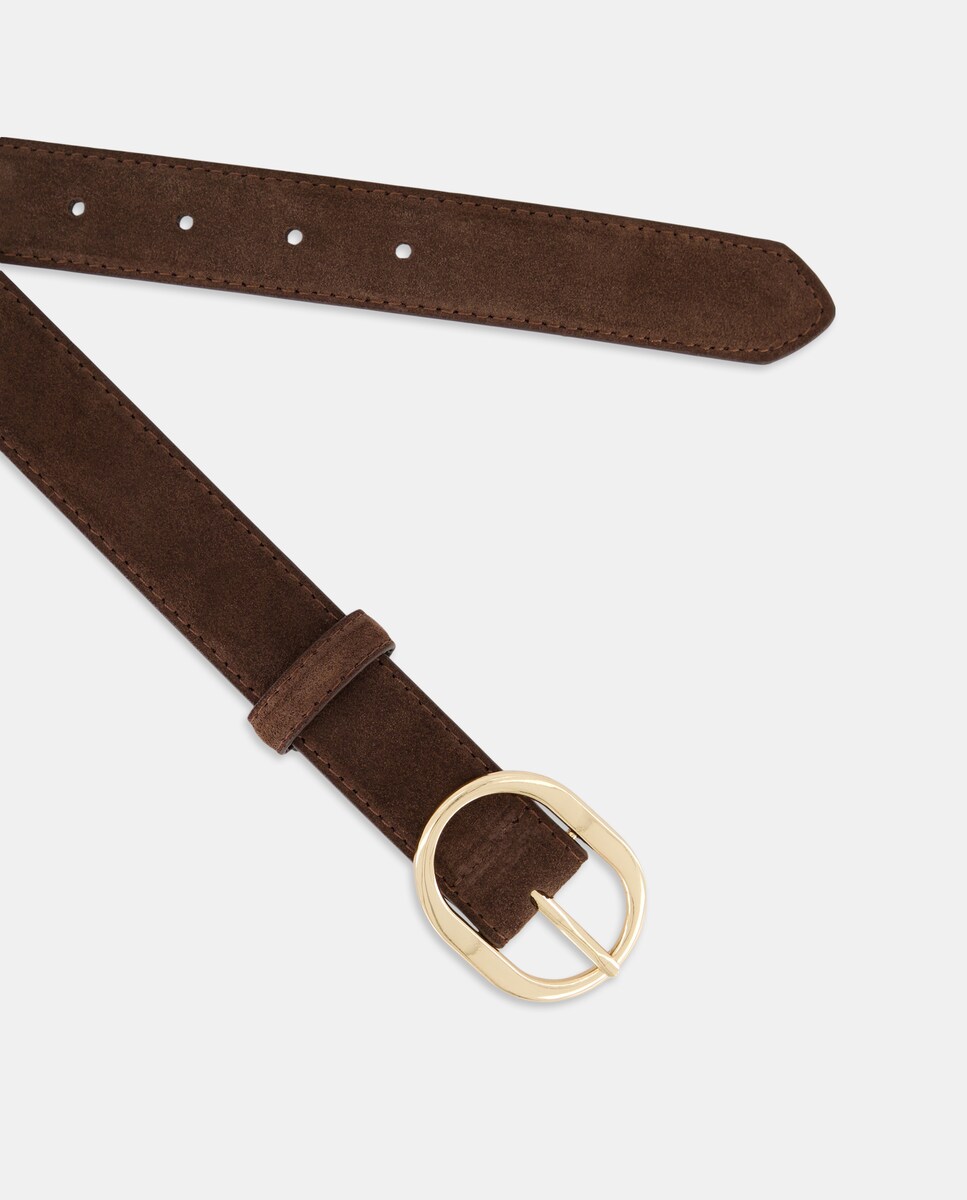 Cinturón de mujer de serraje Marrón-2