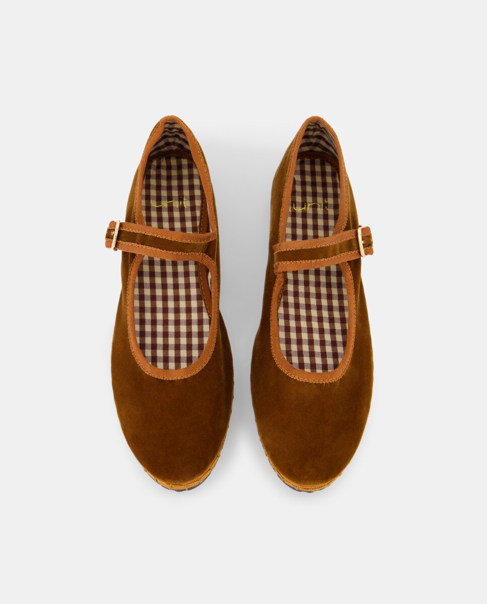 Zapato de mujer de terciopelo 740 Tabaco-4