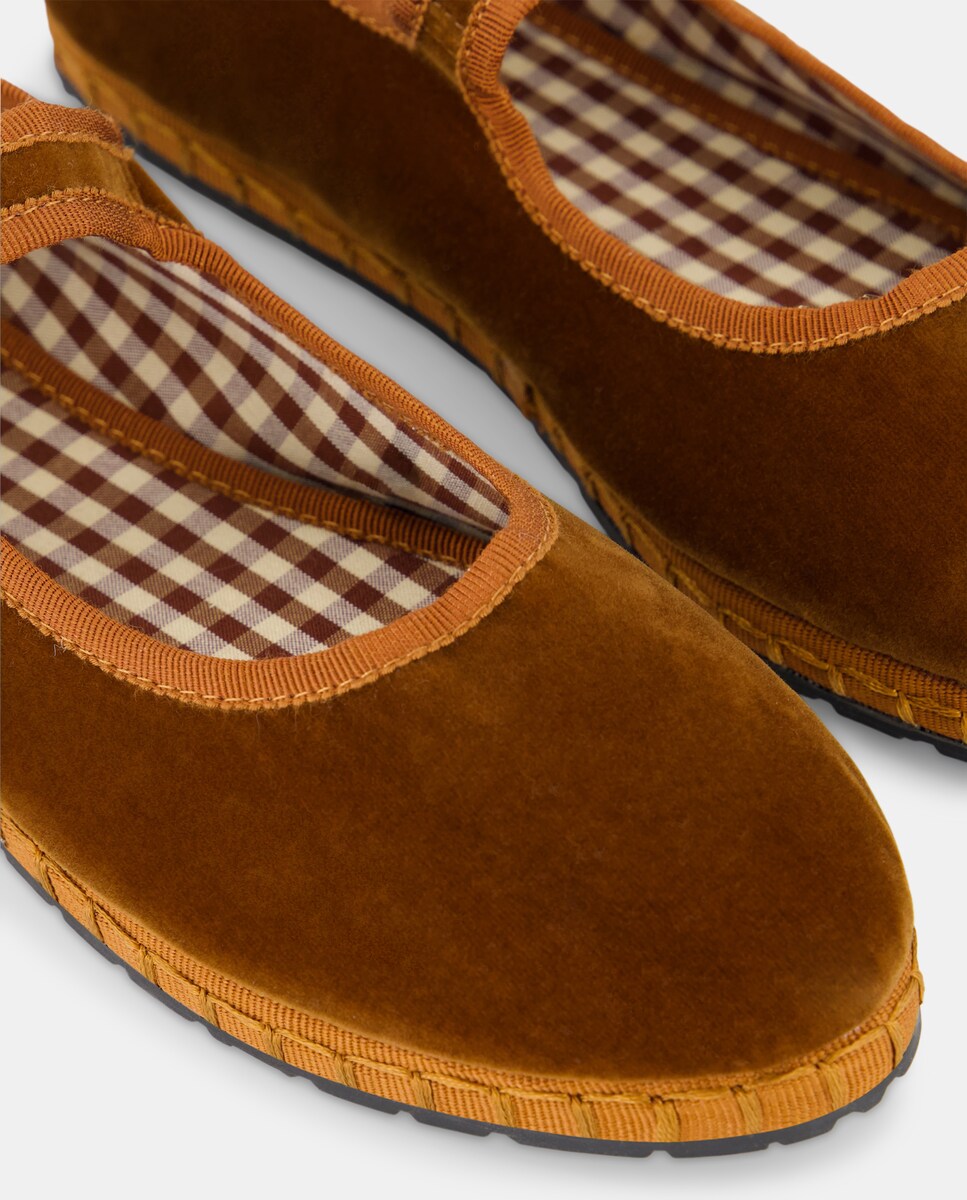 Zapato de mujer de terciopelo 740 Tabaco-5