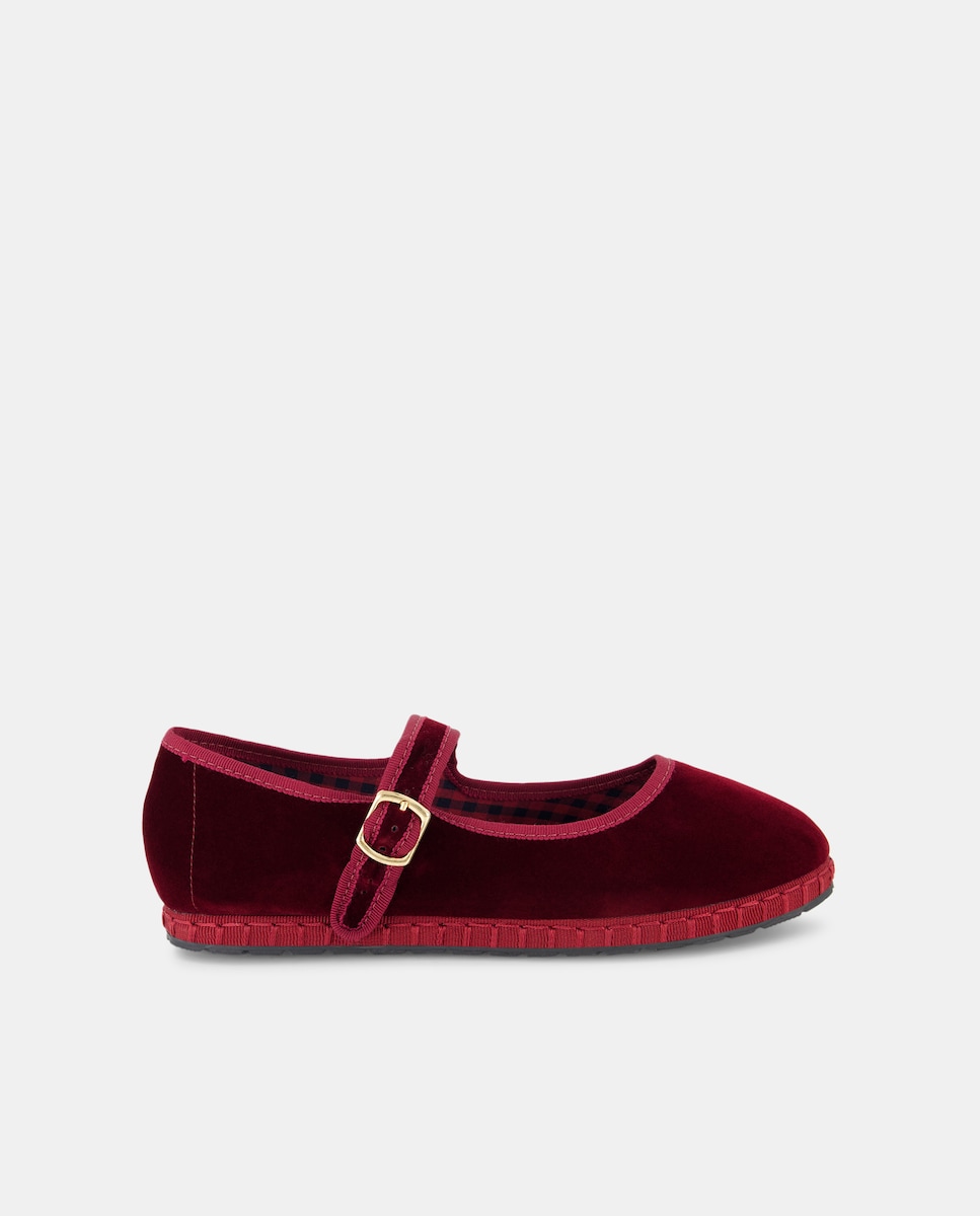 Zapato de mujer de terciopelo Burdeos-1
