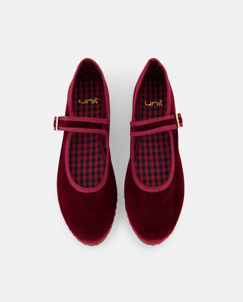 Zapato de mujer de terciopelo Burdeos-4