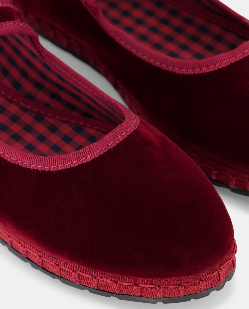 Zapato de mujer de terciopelo Burdeos-5