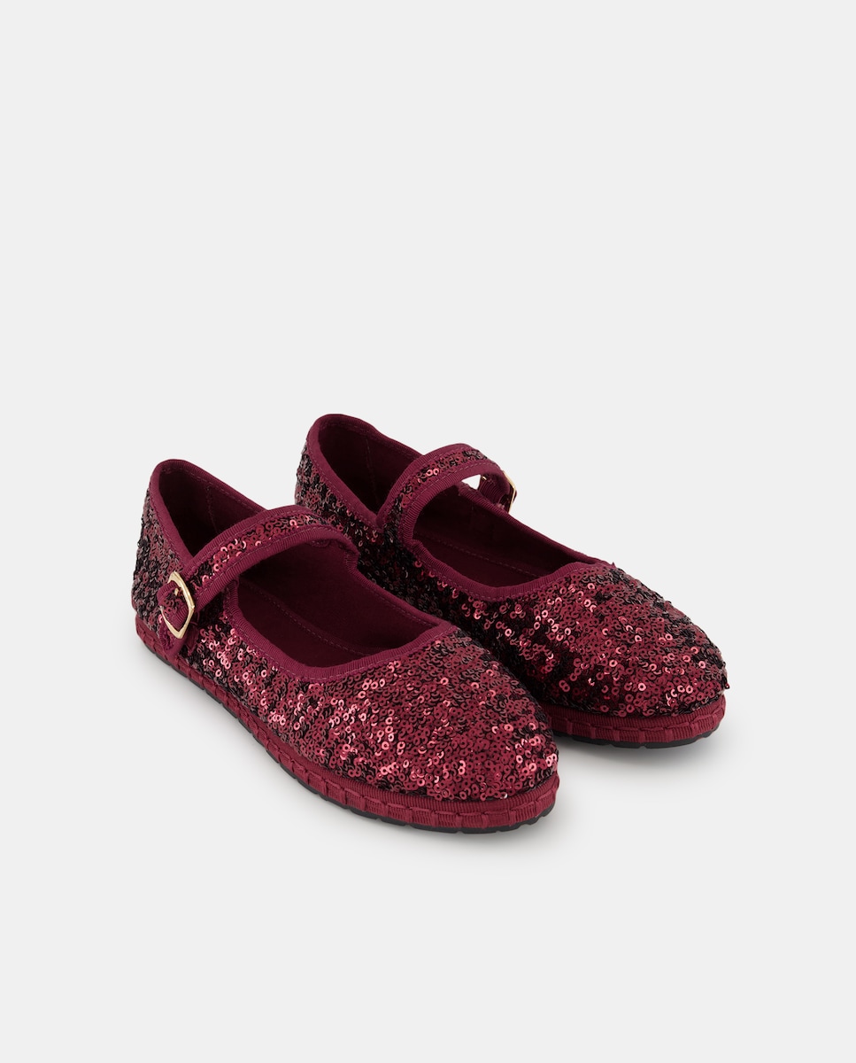 Zapato de mujer lentejuelas 600 Rojo-2