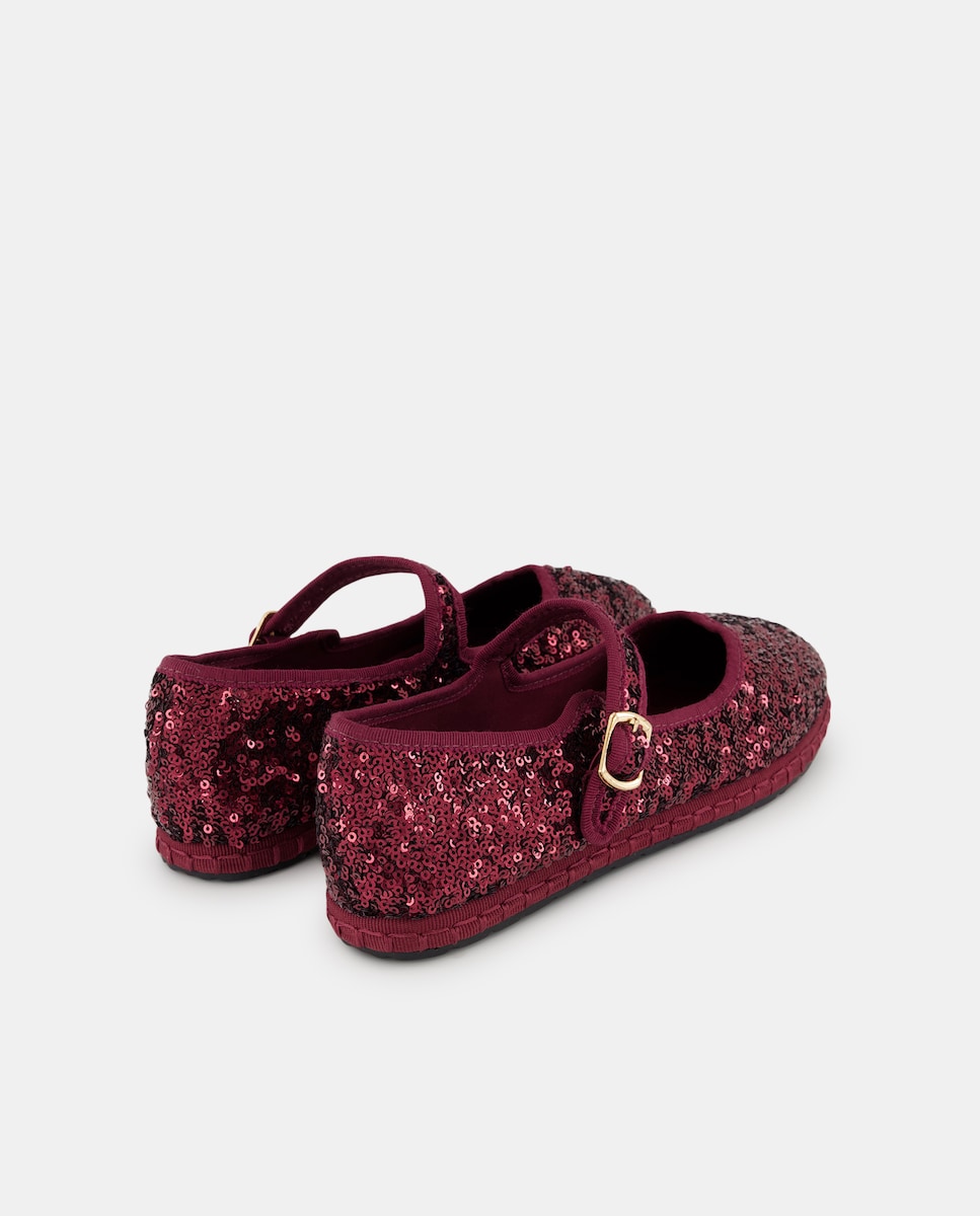 Zapato de mujer lentejuelas 600 Rojo-3