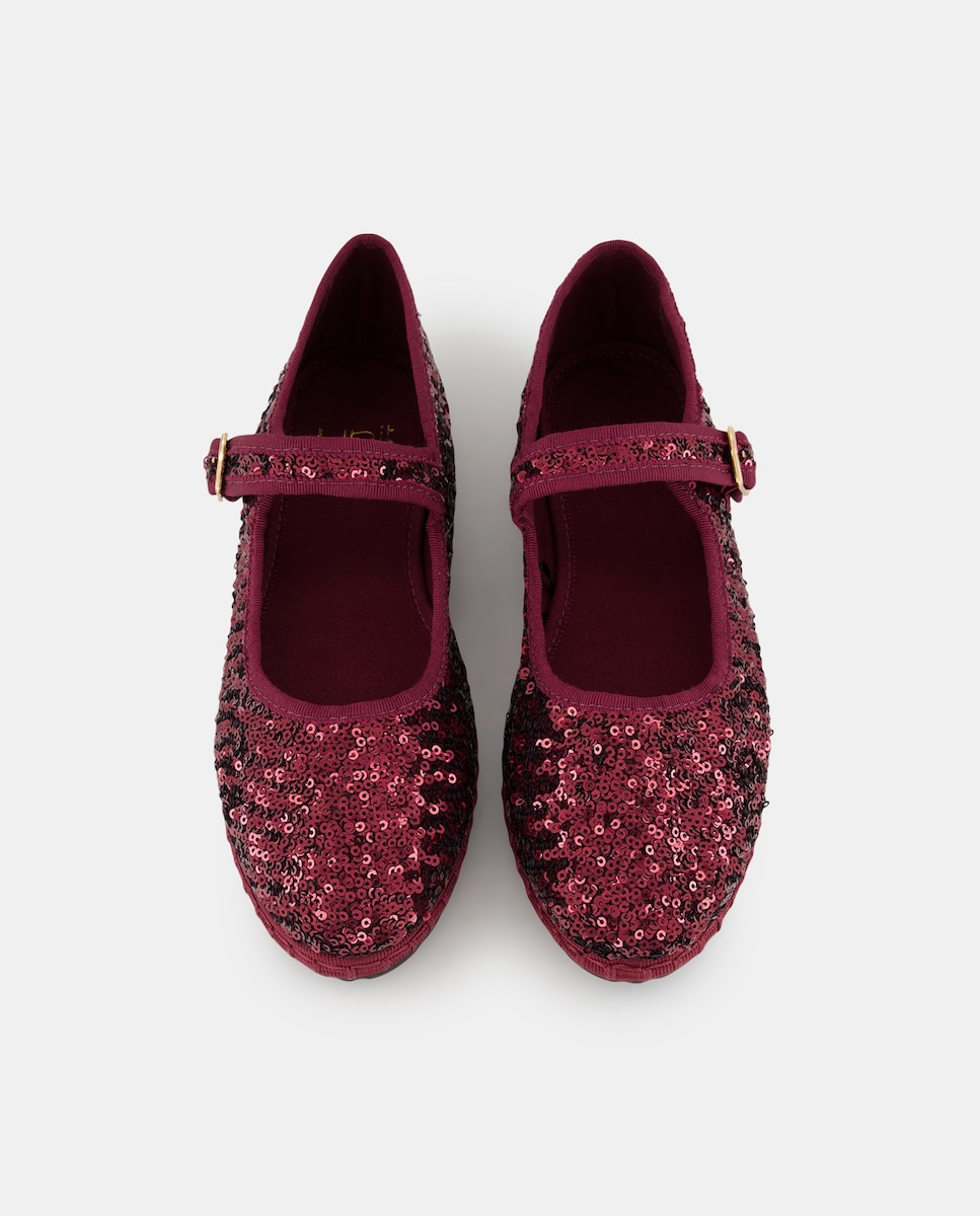 Zapato de mujer lentejuelas 600 Rojo-4