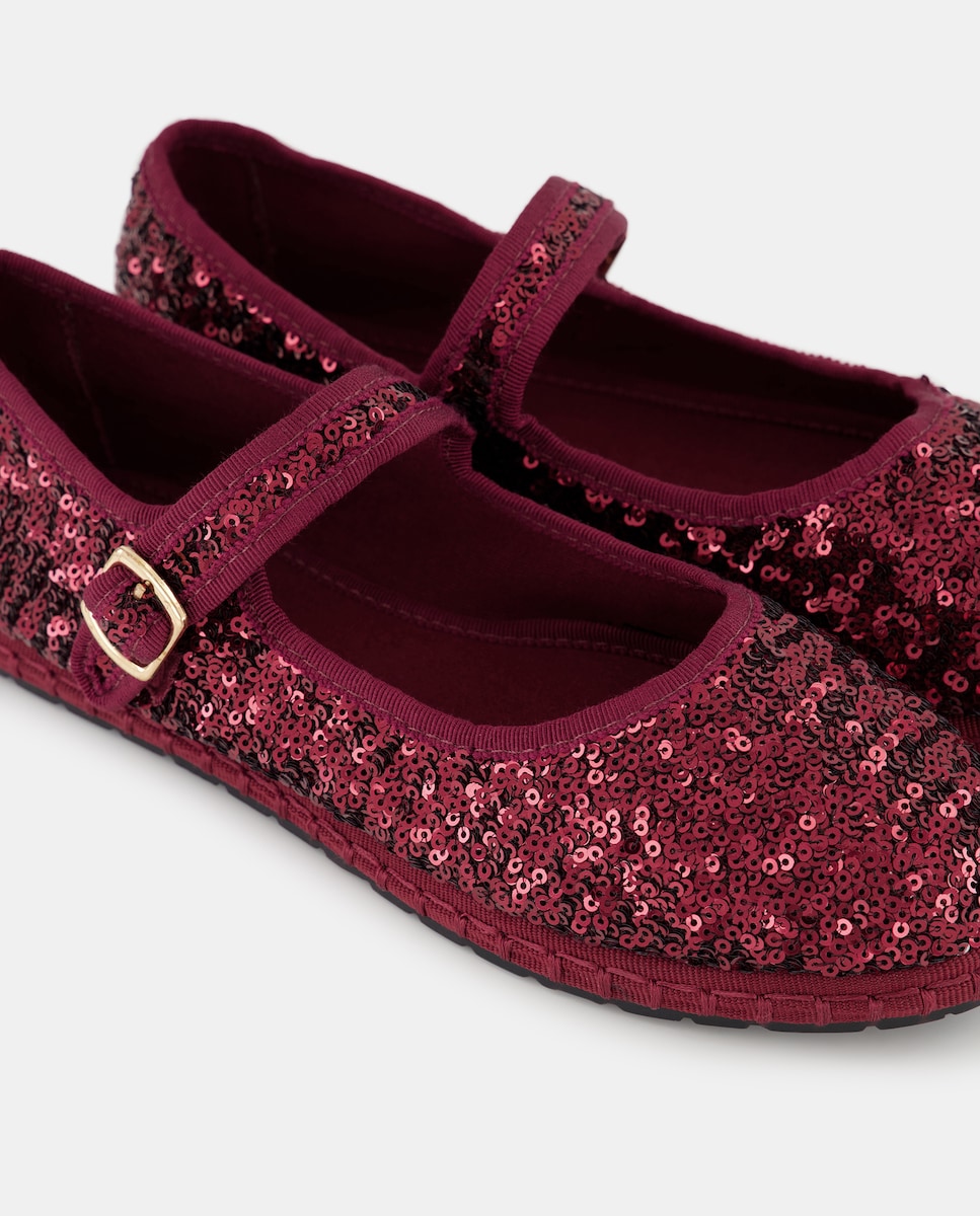 Zapato de mujer lentejuelas 600 Rojo-5