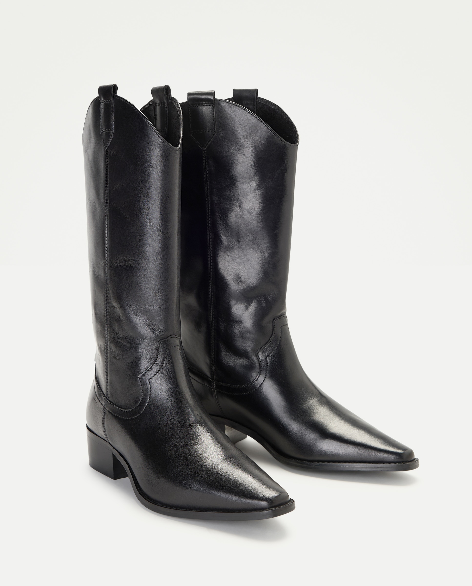 Bota de mujer de piel Negro-2