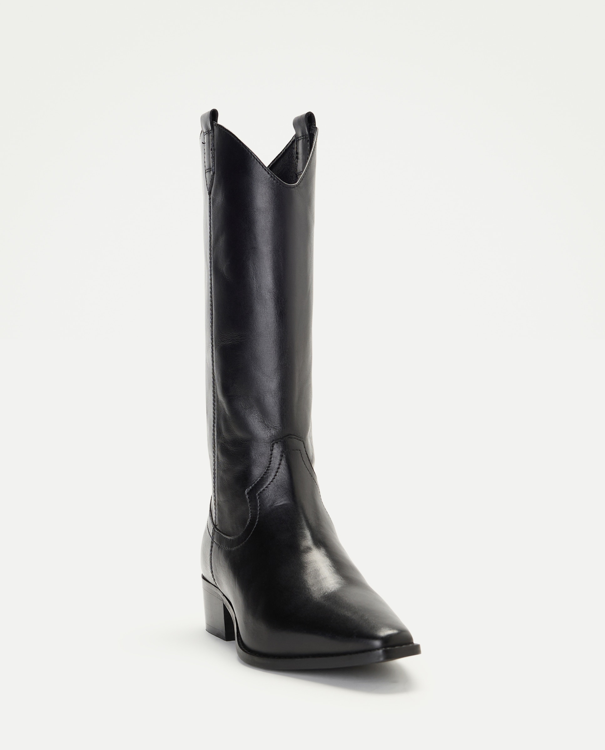 Bota de mujer de piel Negro-4