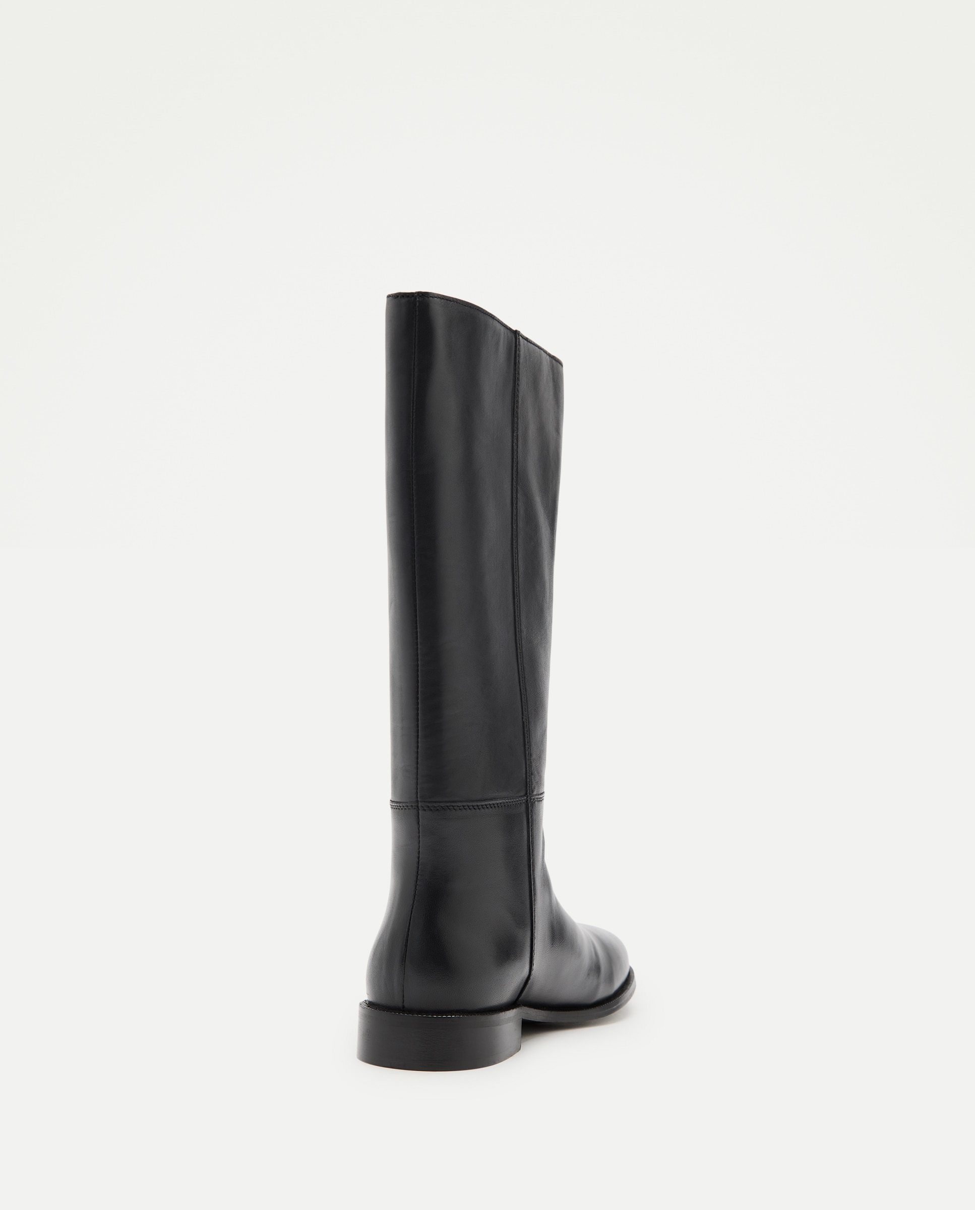Bota de mujer de piel media caña Negro-3