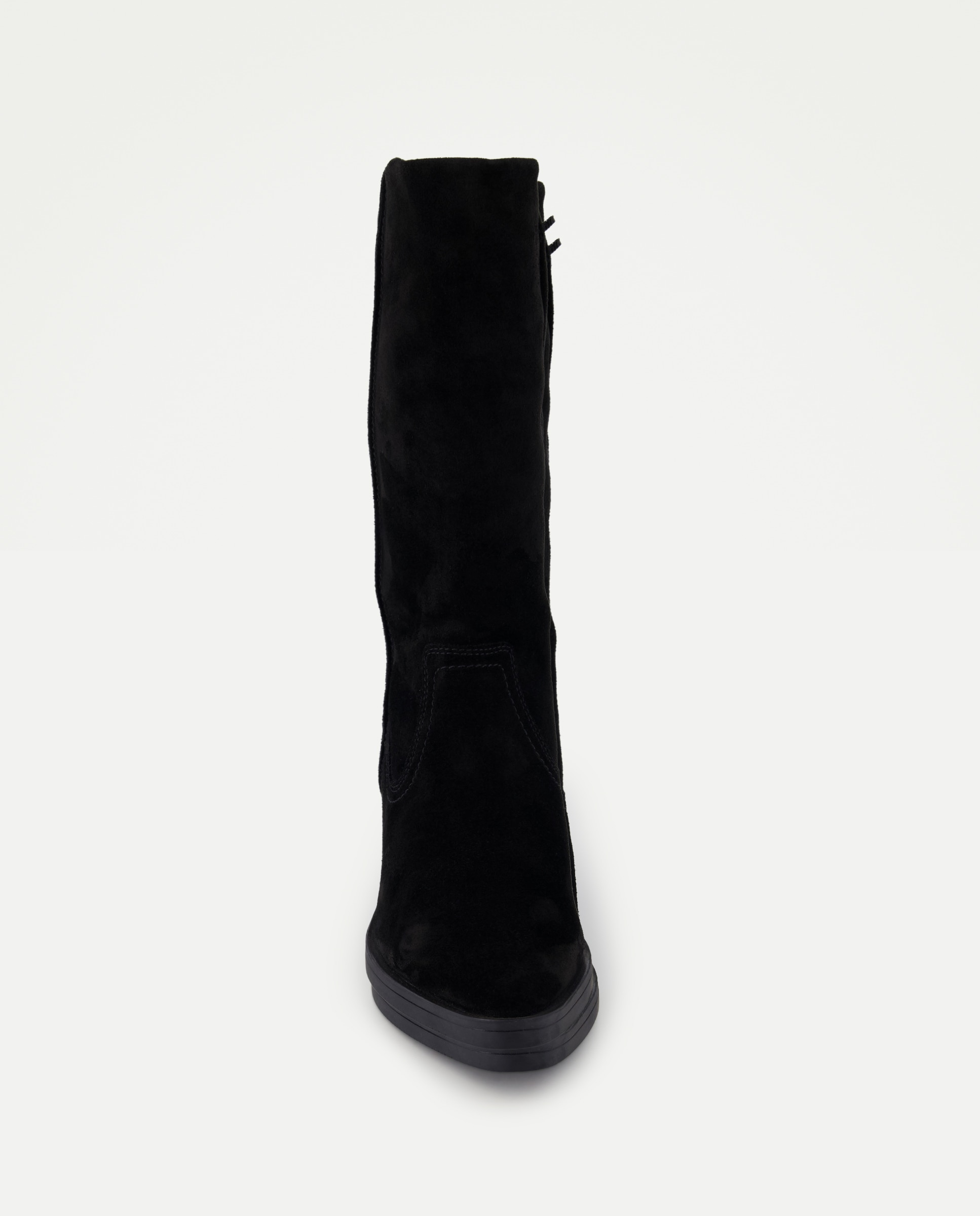 Bota de mujer de piel de serraje Negro-4