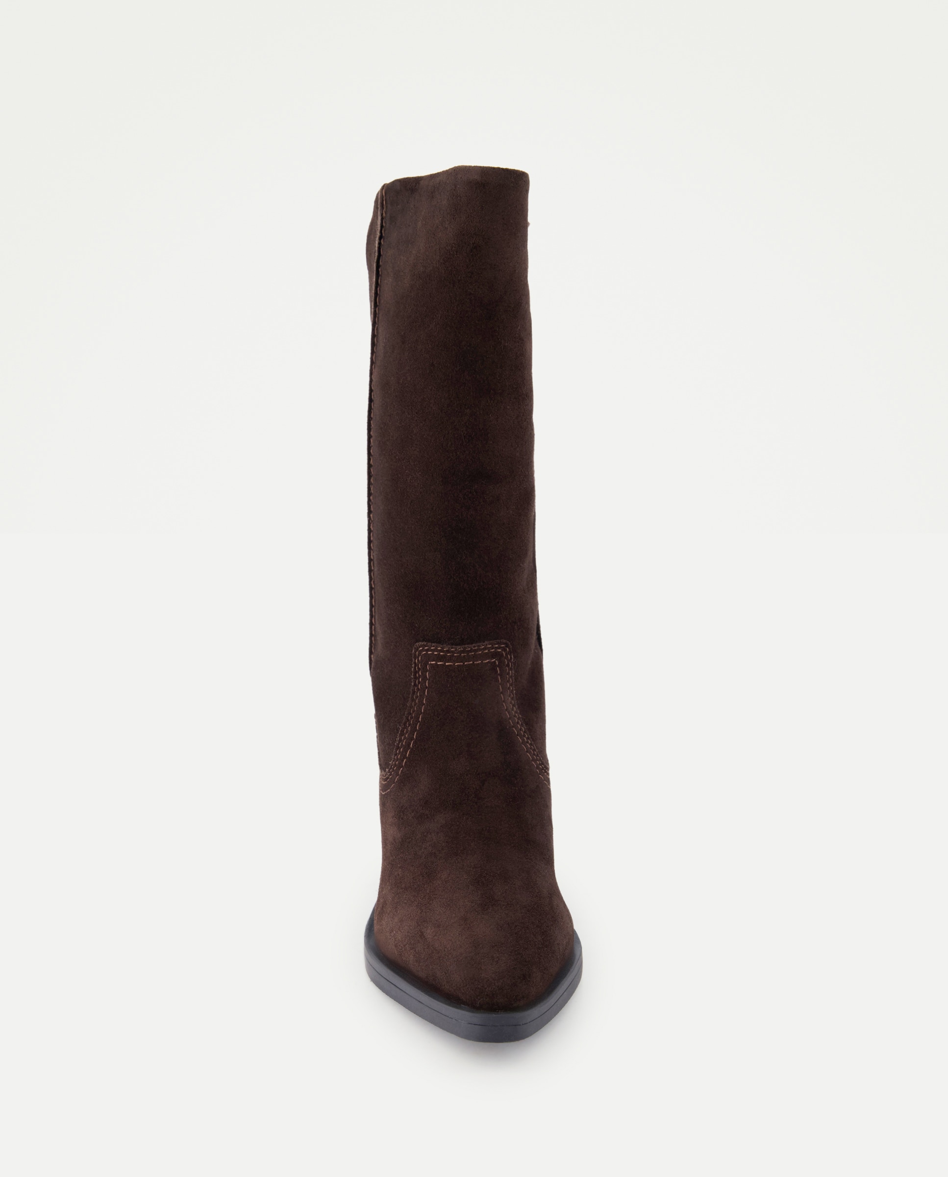 Bota de mujer de piel de serraje Marrón-3