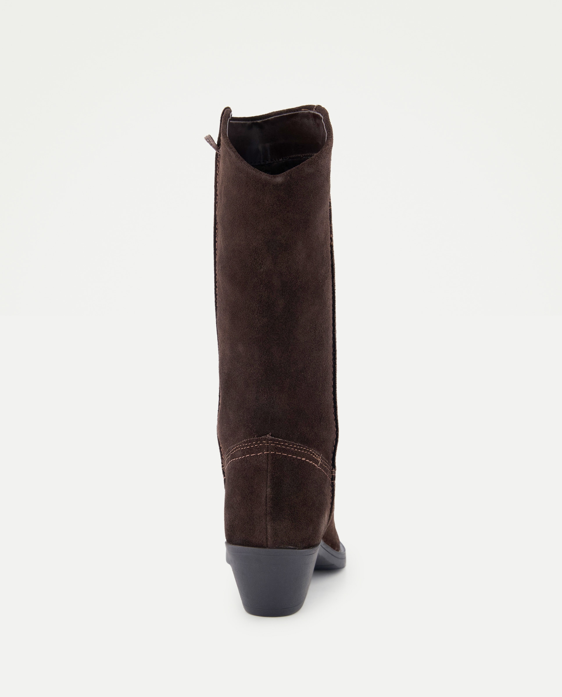 Bota de mujer de piel de serraje Marrón-4