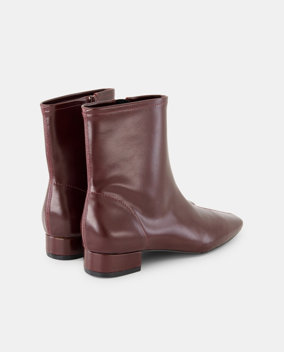 Botín de mujer ajustado Burdeos-3