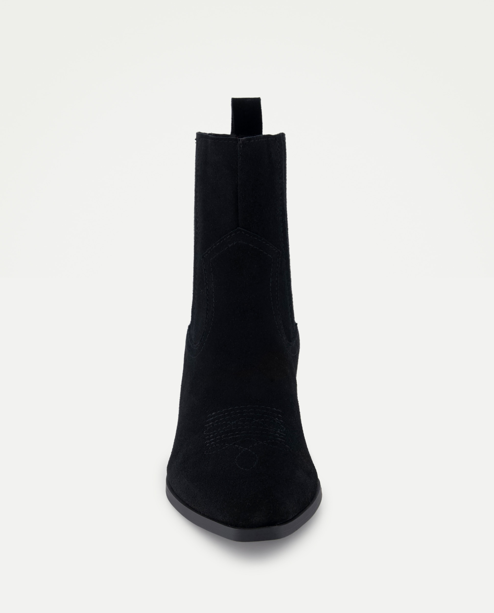 Botín de mujer de piel Negro-4