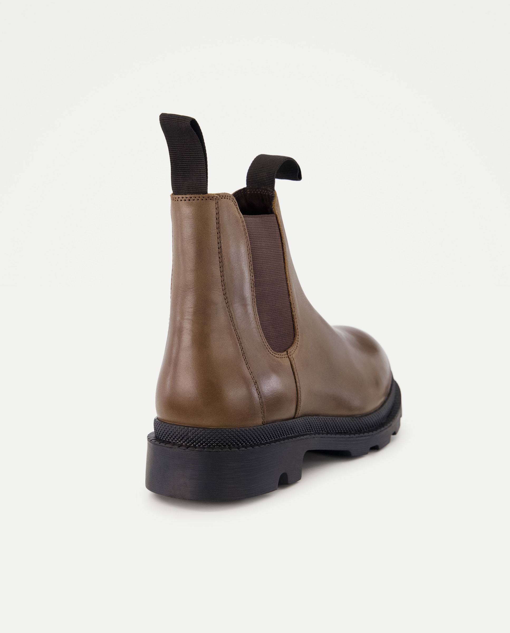 Botin de mujer de piel costura Marrón-3