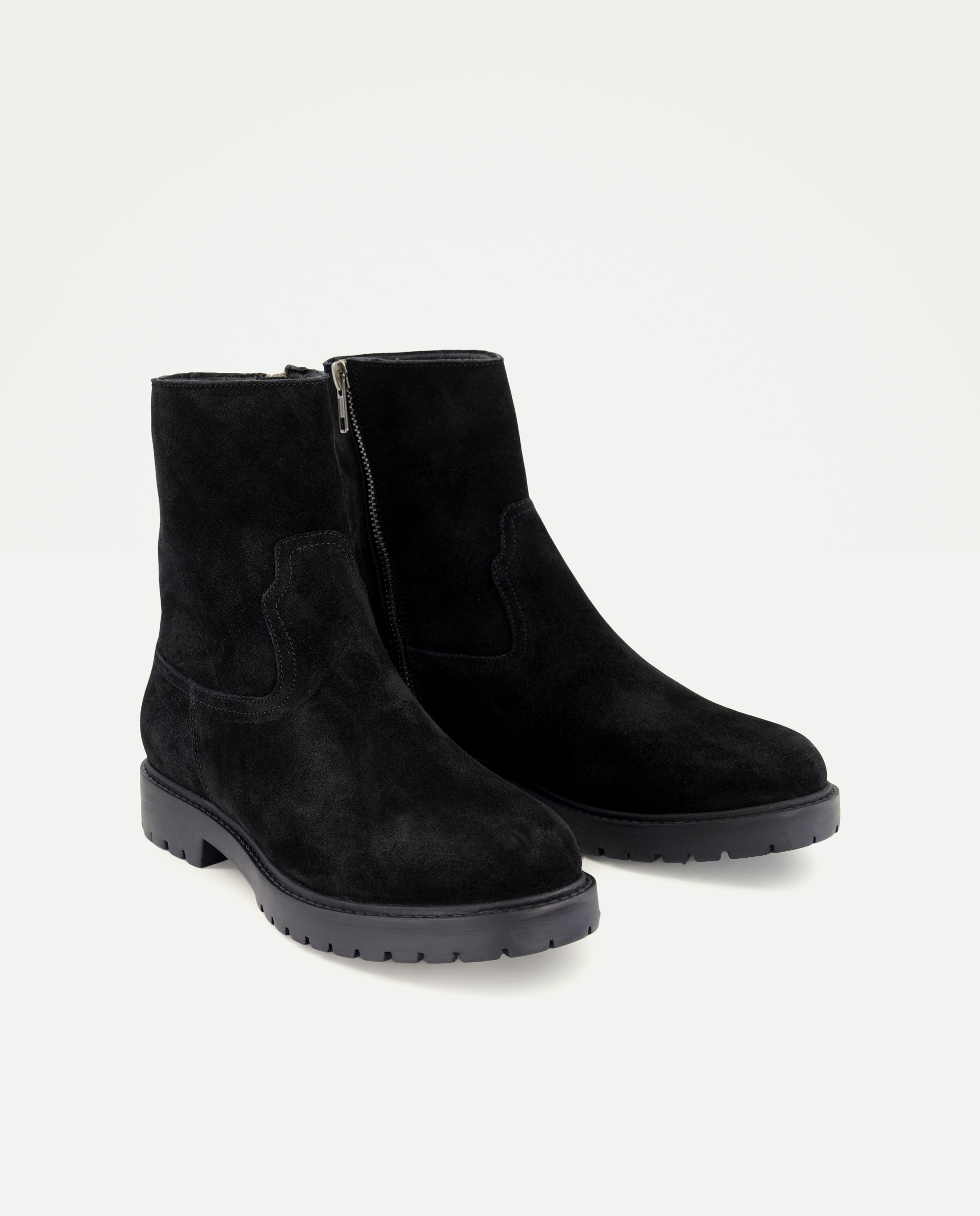 Botin de mujer de serraje truck Marrón-2
